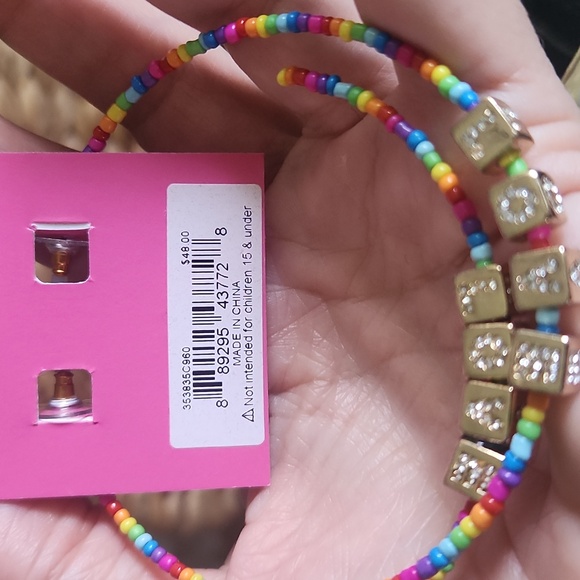 Betsey Johnson Multicolor Beaded Hoop Earrings - Picture 16 of 16